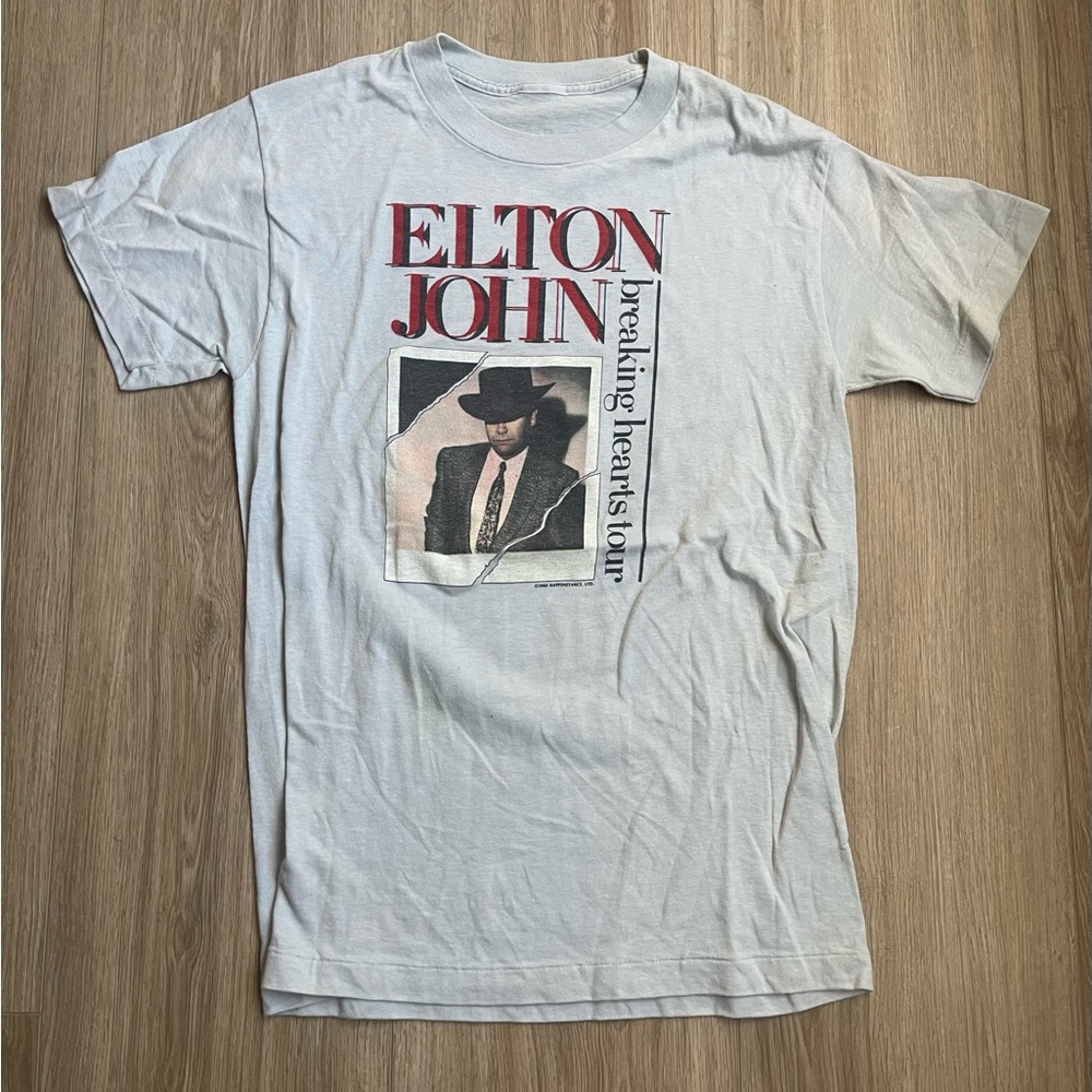 rare vintage 1984 elton john breaking hearts tee